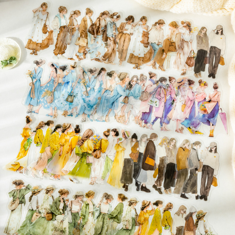 Vintage Fashion Journal - Jianqi 20 unidades/pacote personagem vintage menina