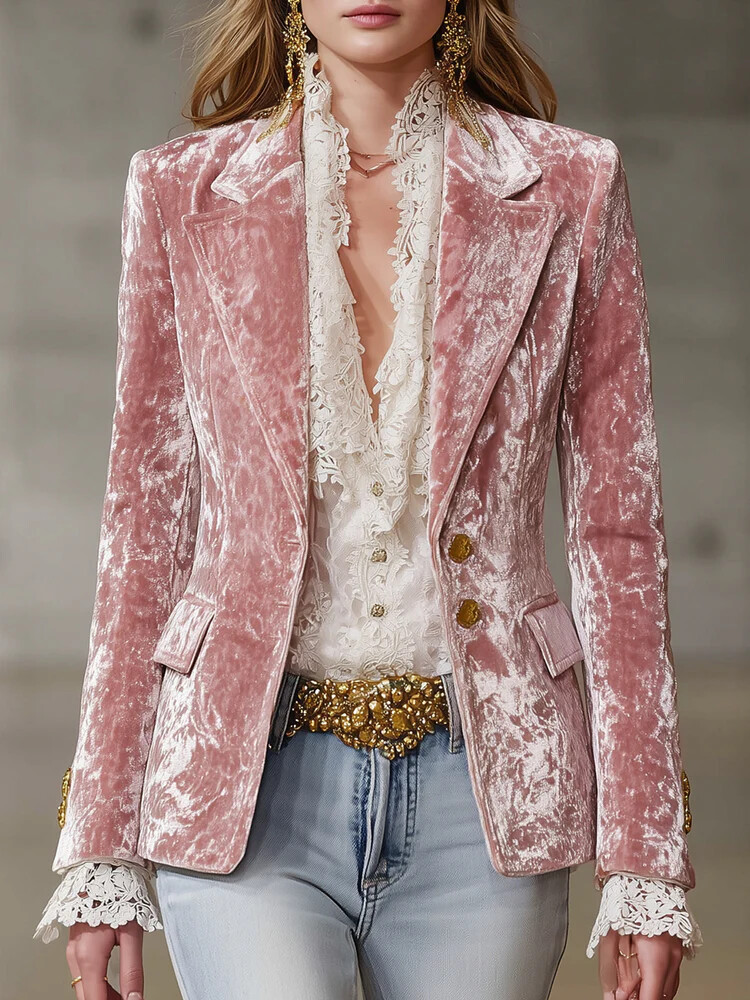 Velvet Blazer Vintage - Elegante blazer de veludo para mulher