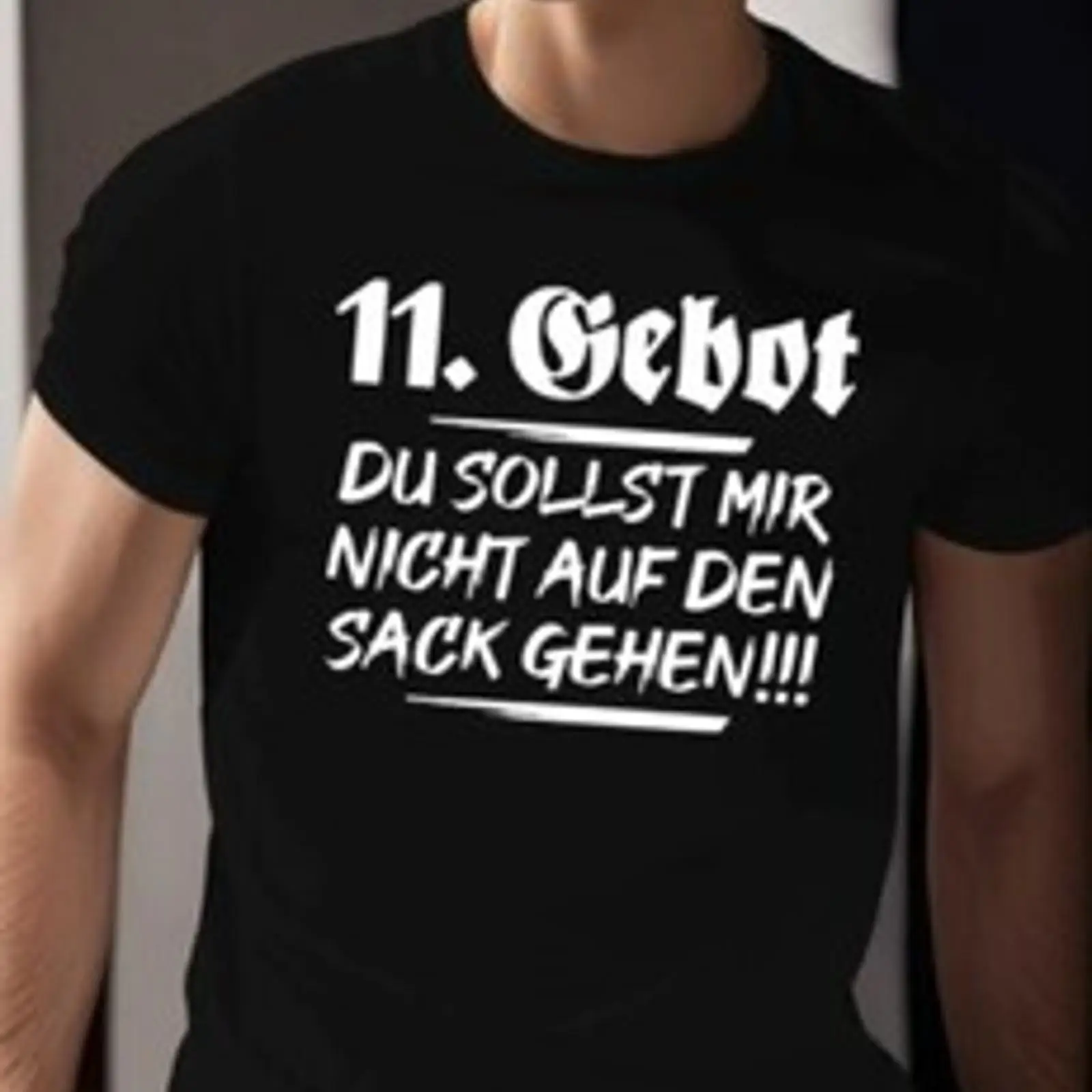Vintage Fashion Herren - Camiseta Masculina 11 Gebot Du sollst