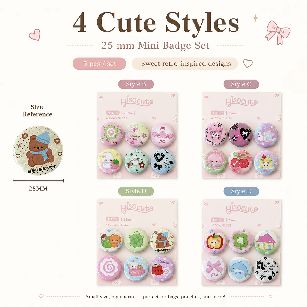 Vintage Fashion Journal - Broche Mini Clover de 25mm para