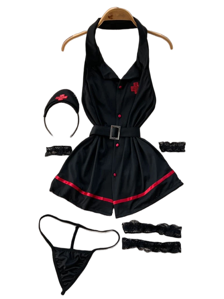 Vintage Fashion Aesthetic - Vestido de Lingerie Sensual Erótica com