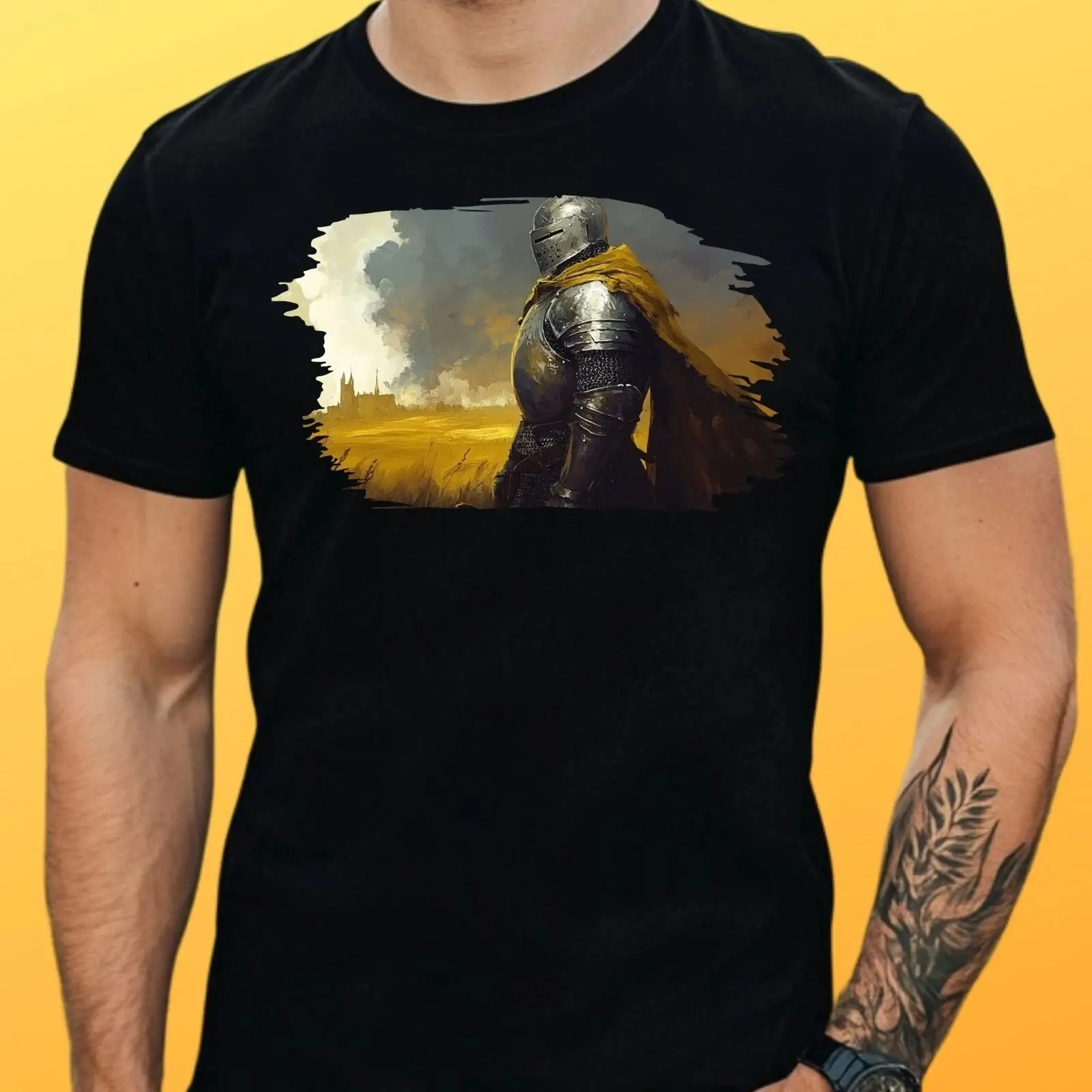 Vintage Fashion Herren - Camiseta Masculina com Estampa de Armadura