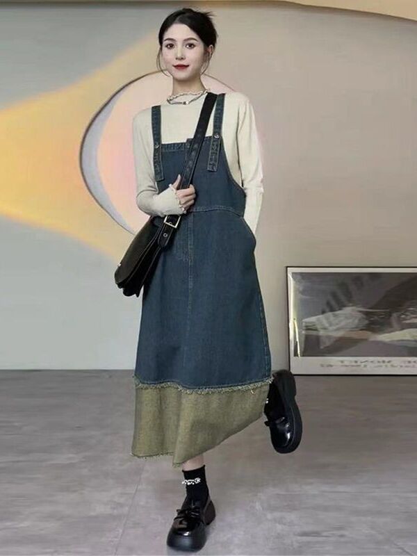 Denim Skirt Midi Vintage - Vestido Halter Jeans Vintage Feminino Midi