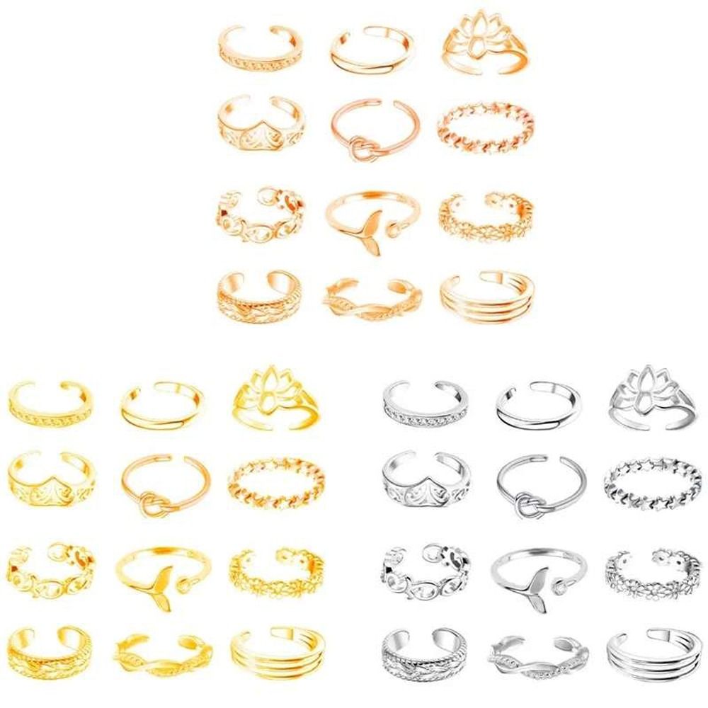 Vintage Fashion Rings - Conjunto de Anéis de Dedo do