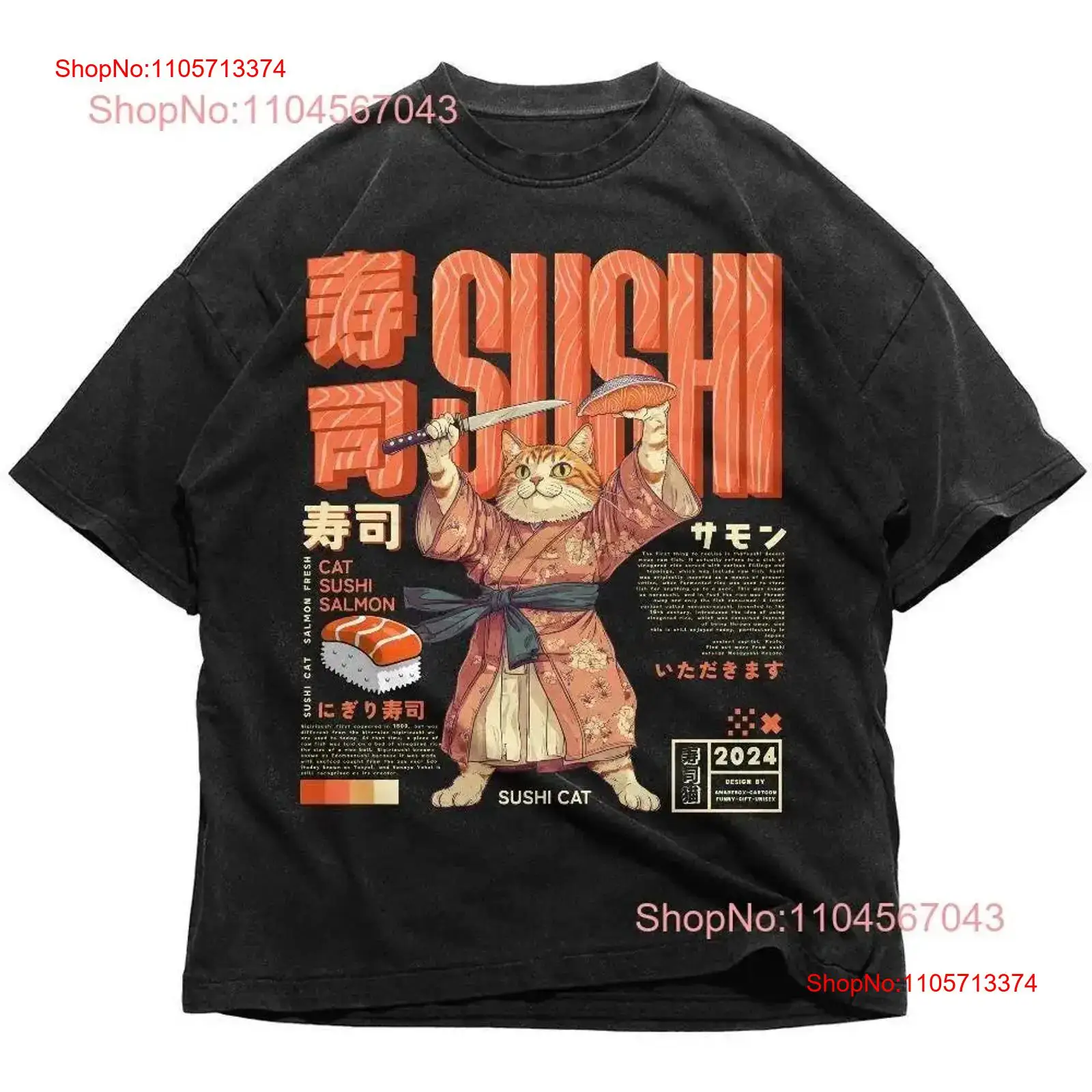 Vintage Fashion In Tokyo - Camiseta Japonesa Sushi Cat Retrô Tóquio