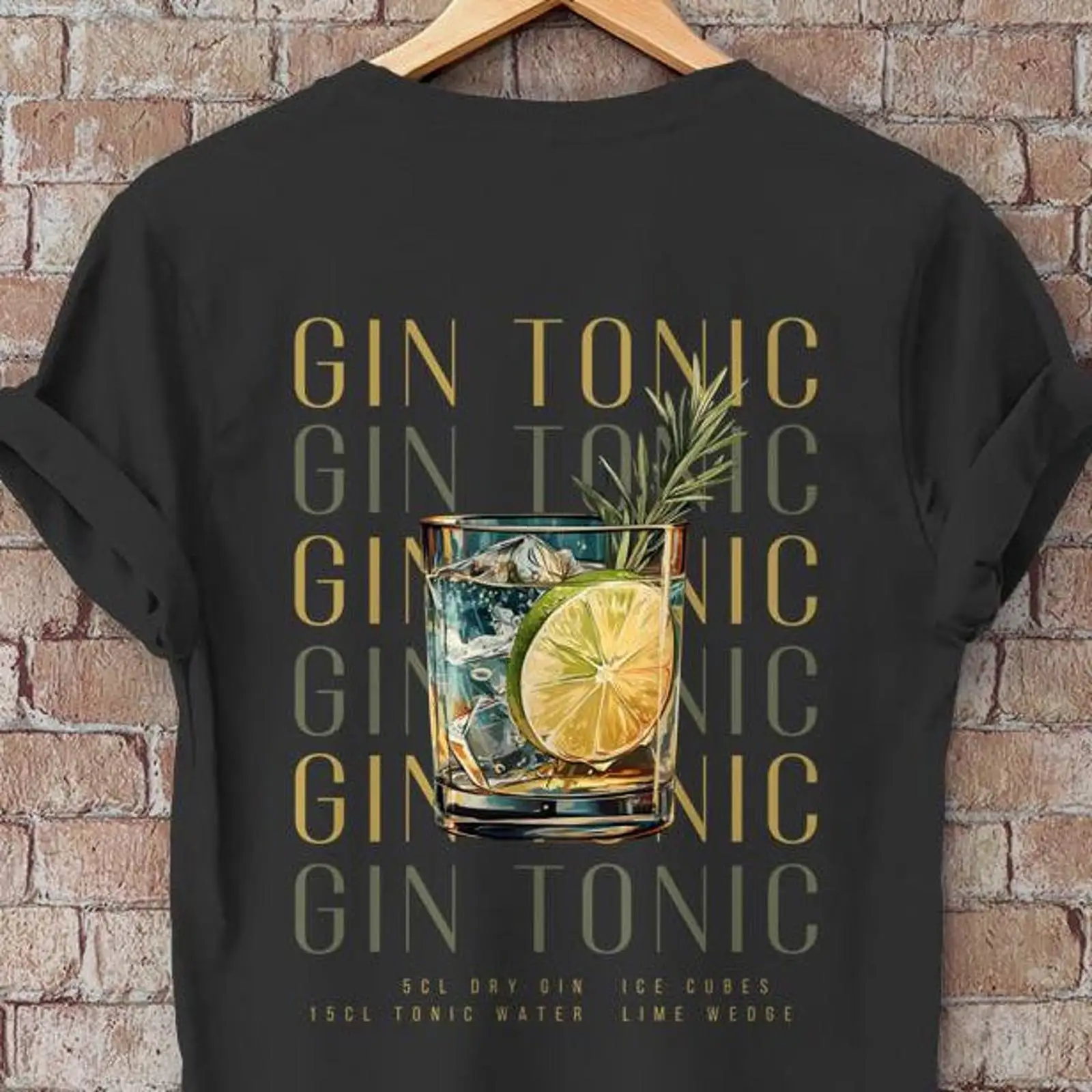 Vintage Fashion Illustration - Camiseta Gin Tonic ilustrada para amantes
