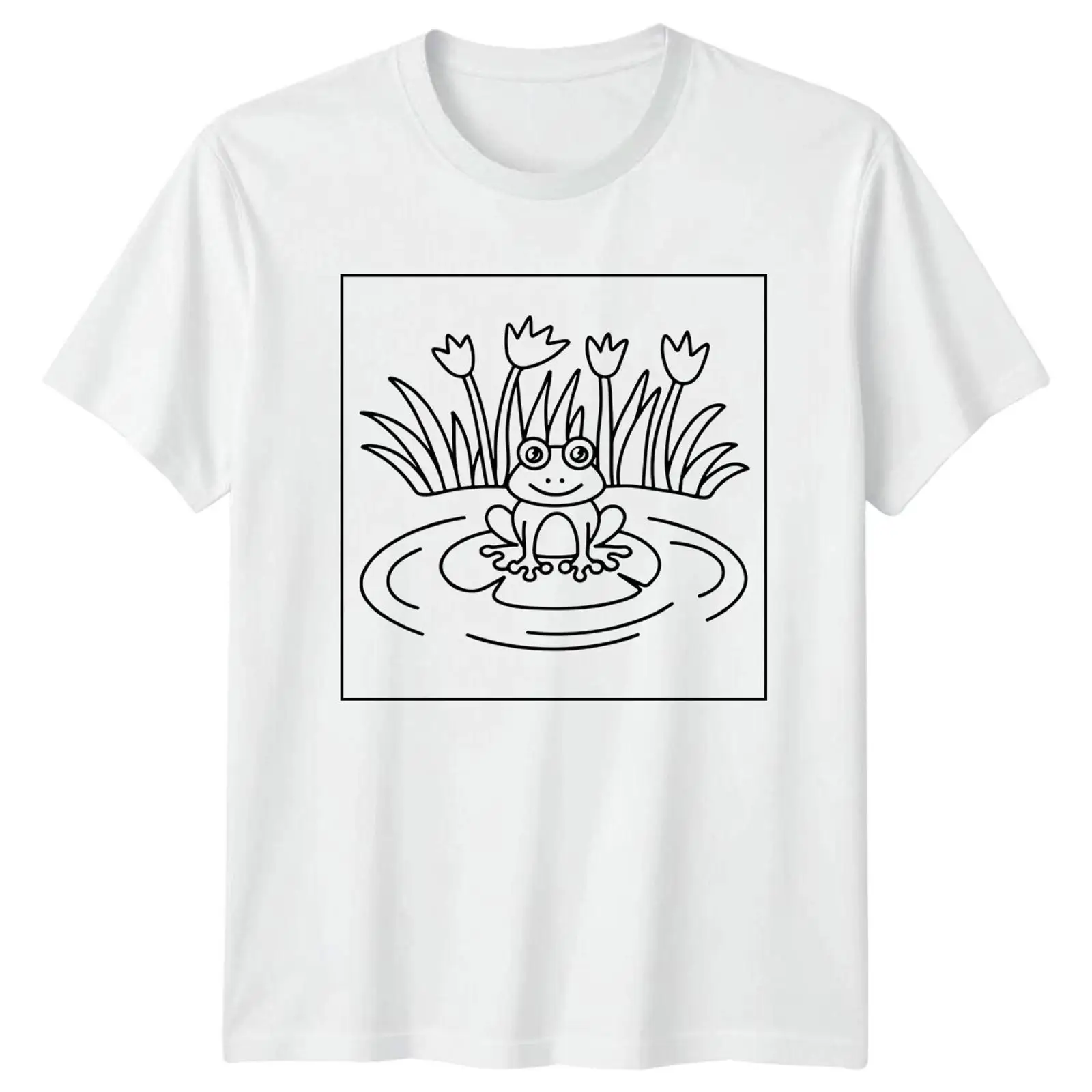 Vintage Fashion Herren - Camiseta Frosch im Teich Natur para