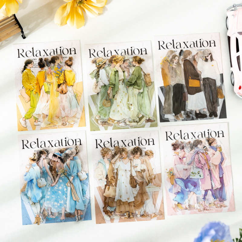 Vintage Fashion Journal - Jianqi 20 unidades/pacote personagem vintage menina