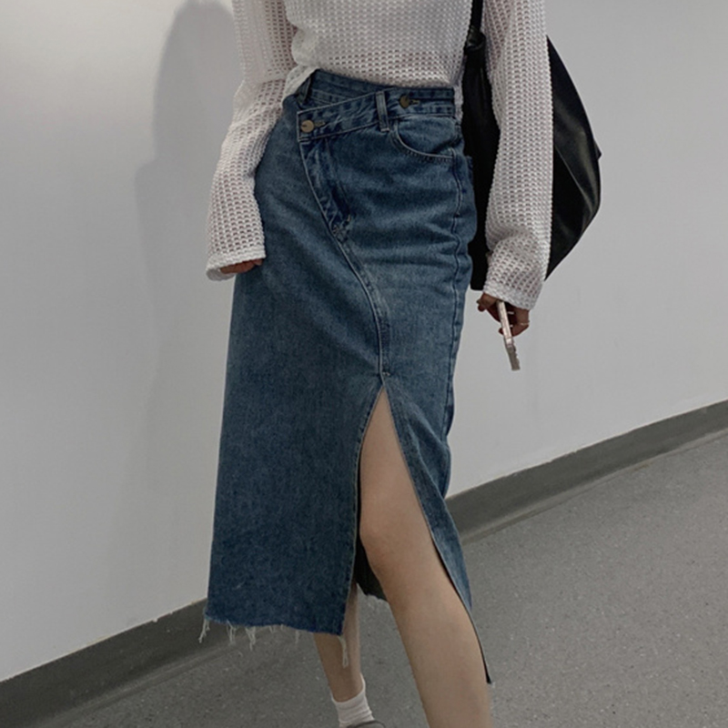 Saia jeans longa vintage de ci - Denim Skirt Midi Vintage avaliação e preço