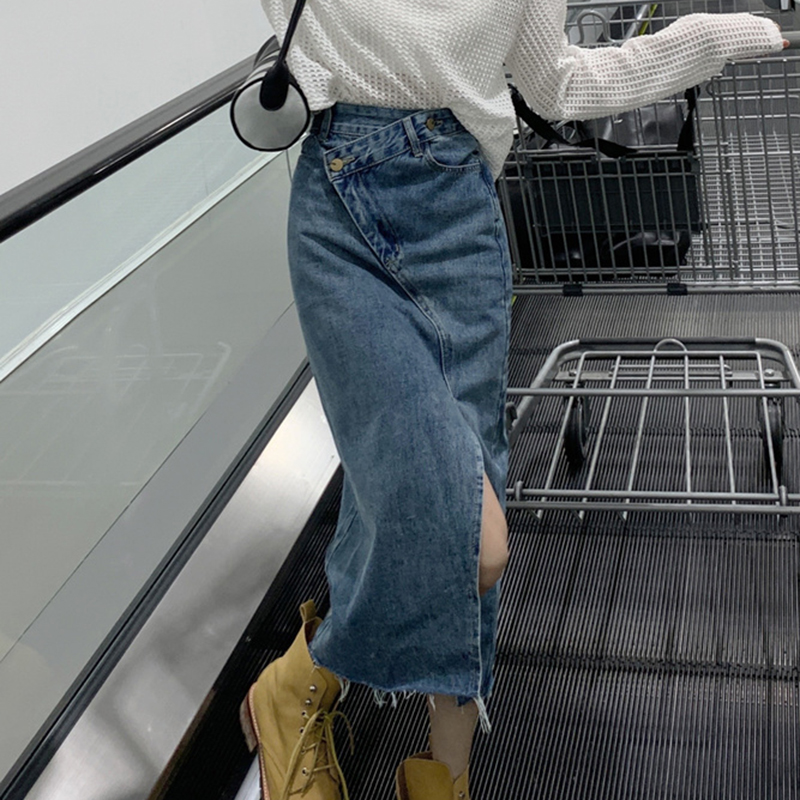 Saia jeans longa vintage de ci - Denim Skirt Midi Vintage avaliação e preço