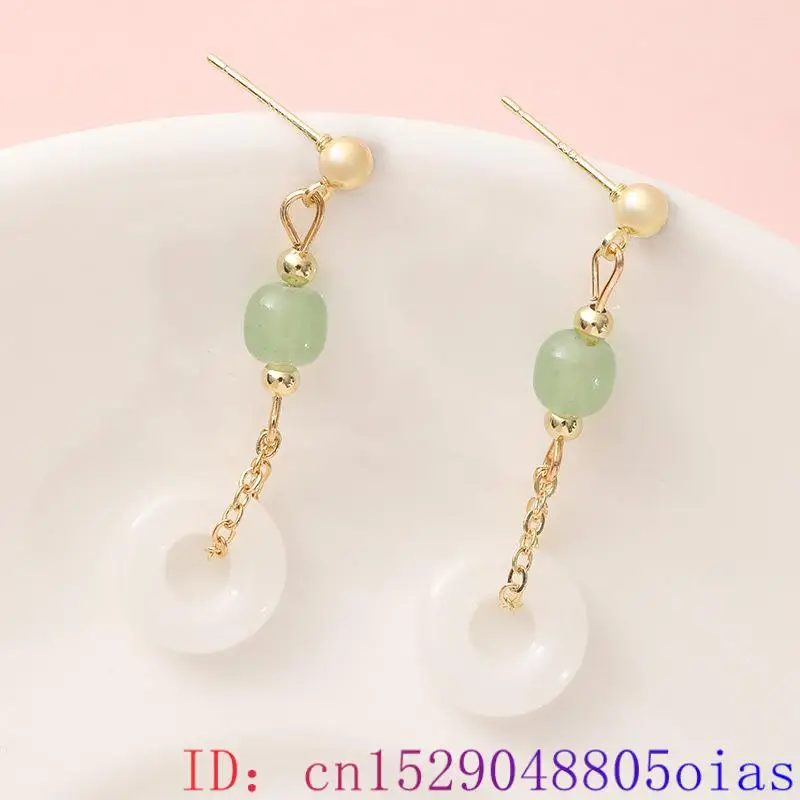 Natural real jade anel brincos - Vintage Fashion Rings avaliação e preço