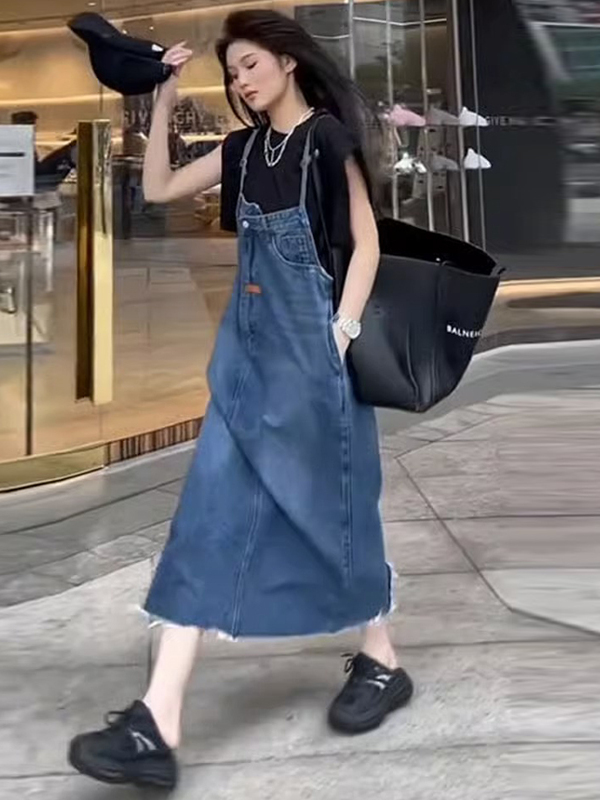 Vestido Vintage Americano em J - Denim Skirt Midi Vintage avaliação e preço