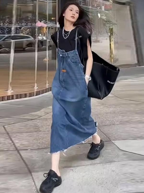 Vestido Vintage Americano em J - Denim Skirt Midi Vintage avaliação e preço