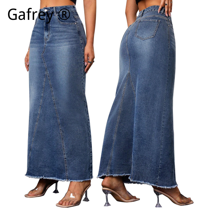 Saia Midi Jeans Feminina de Ci - Denim Skirt Midi Vintage avaliação e preço