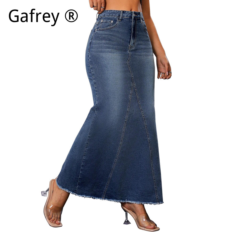 Saia Midi Jeans Feminina de Ci - Denim Skirt Midi Vintage avaliação e preço