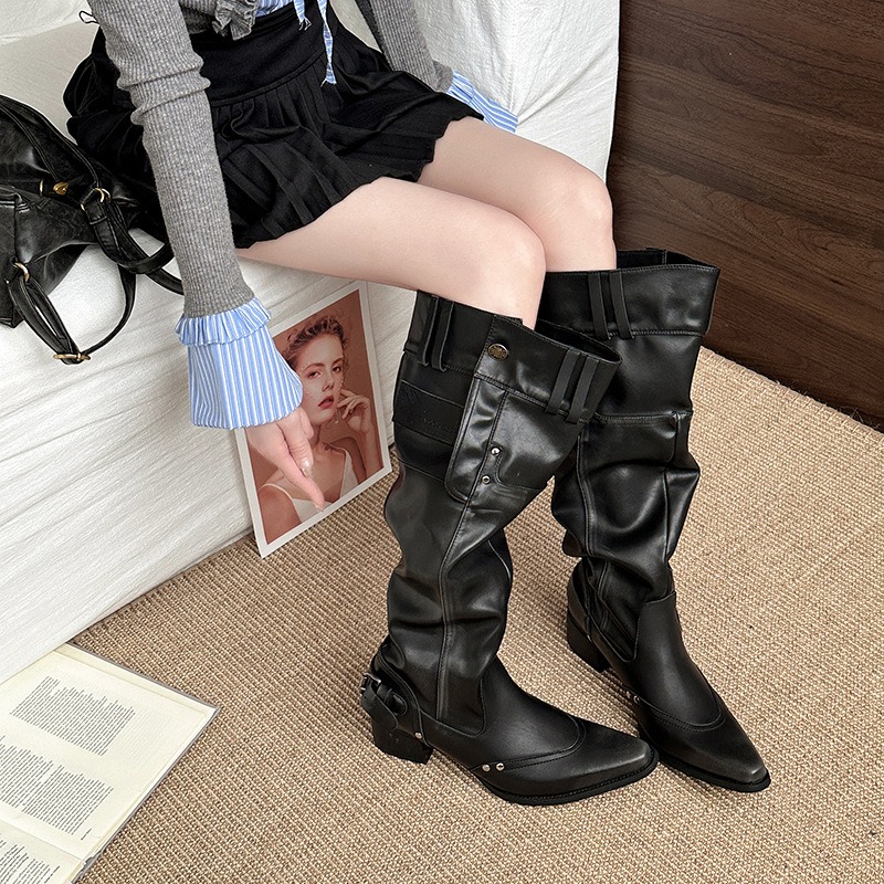 Botas femininas vintage joelho - Vintage Fashion Aesthetic avaliação e preço