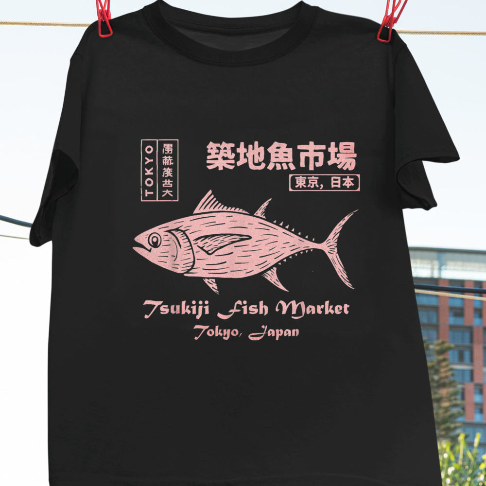 Camiseta Tsukiji Fish Market M - Vintage Fashion In Tokyo avaliação e preço