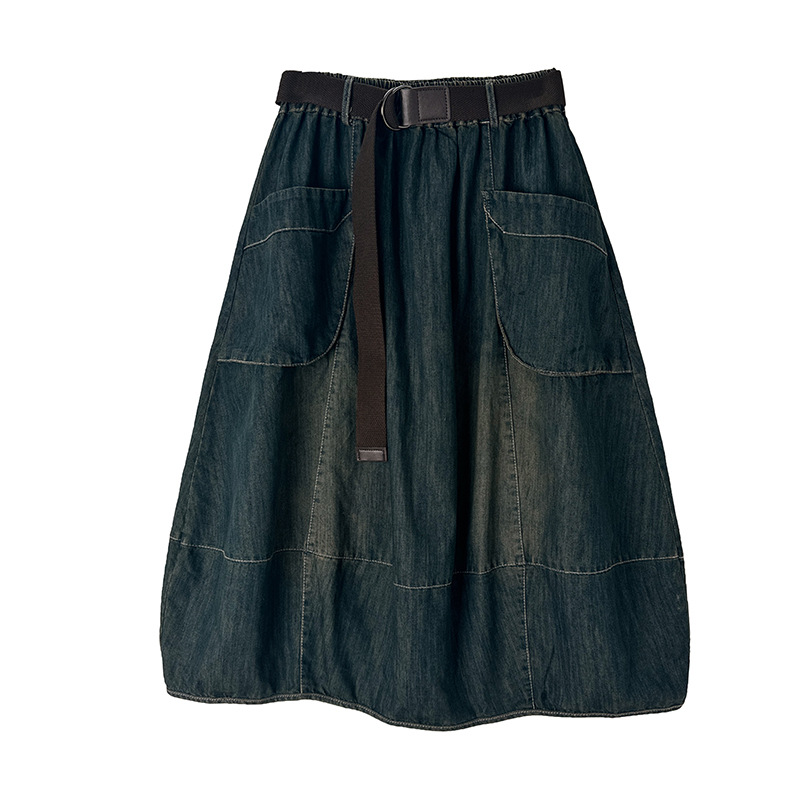 Saia Jeans Feminina Tamanho Gr - Denim Skirt Midi Vintage avaliação e preço
