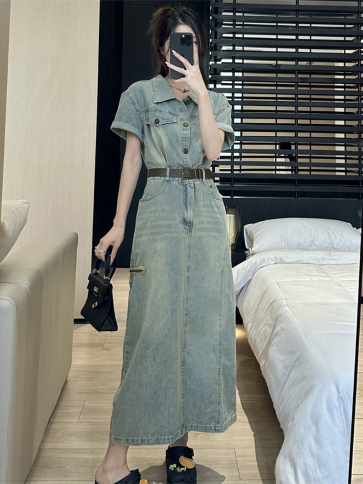 Vestido Jeans Vintage Estilo A - Denim Skirt Midi Vintage avaliação e preço