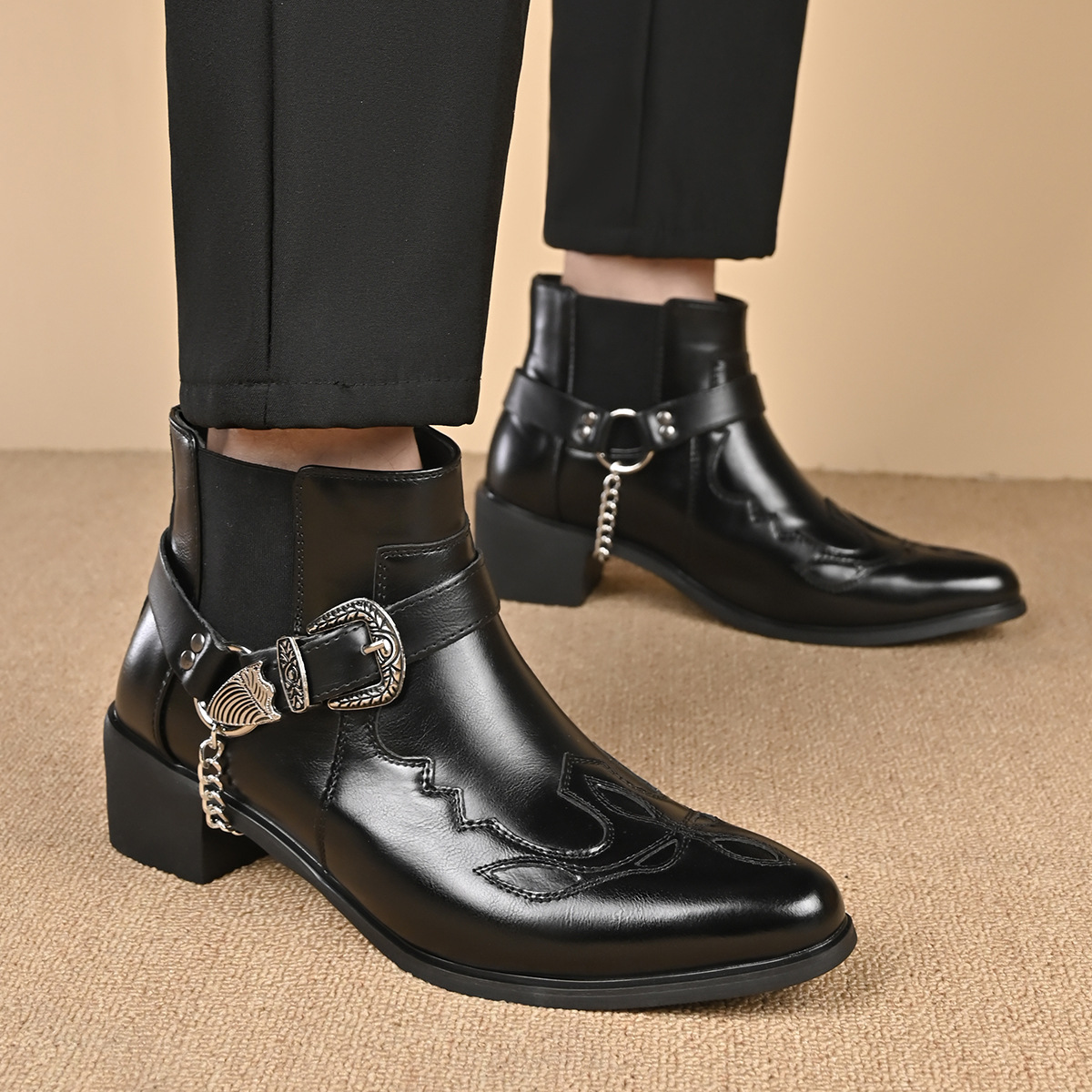 Botas Masculinas de Couro Vint - Vintage Fashion Aesthetic avaliação e preço