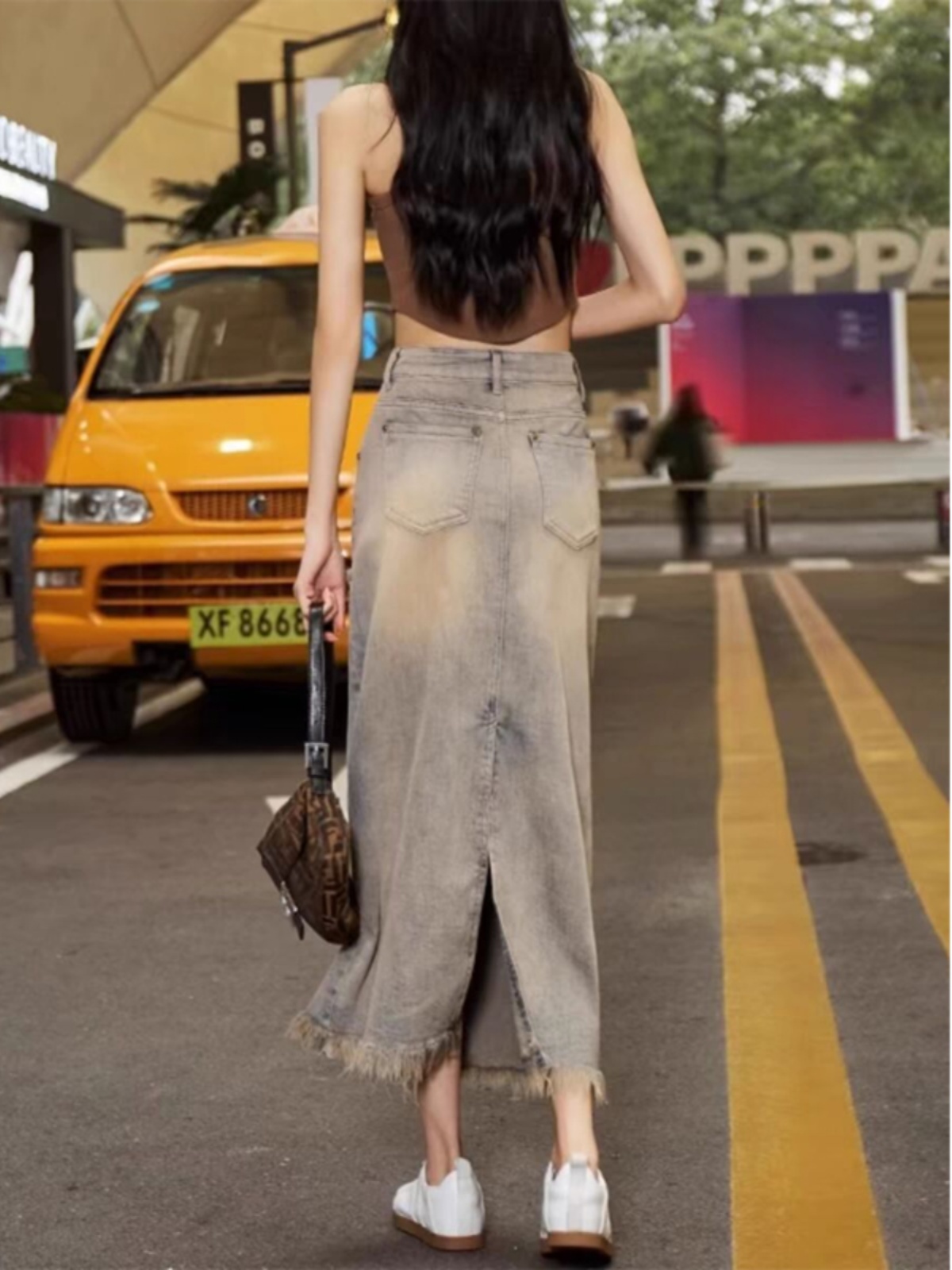 Saia Midi Jeans Feminina de Ci - Denim Skirt Midi Vintage avaliação e preço