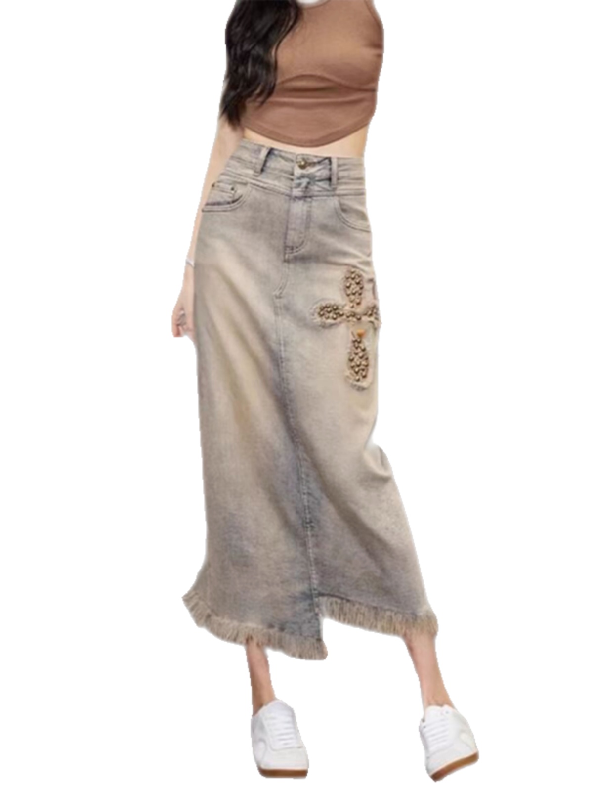 Saia Midi Jeans Feminina de Ci - Denim Skirt Midi Vintage avaliação e preço
